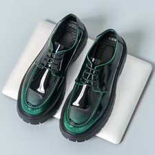 Casual Loafers Men's Lace up Platform Creepers Thick Sole Dress Leather Shoes 11