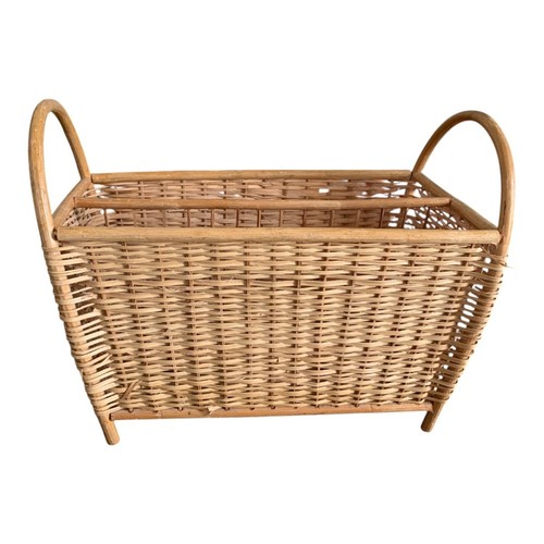 Vintage wicker rattan magazine - vintage,