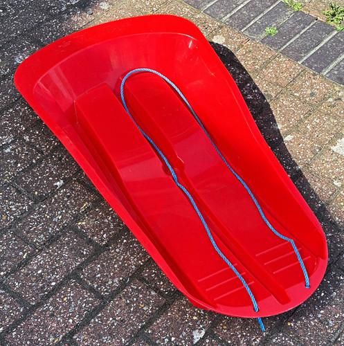 Red plastic sled - red, with