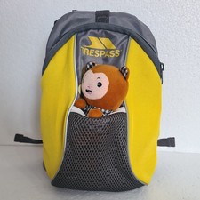 Trespass Kids Cohort 5 Litre Backpack Sunshine With Reins & Soft Toy NEW