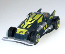 Hot Wheels Mattel 2016 slot racing car + working headlights green & black #68