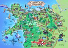 Tea Towel Map North Wales -