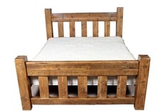 CHUNKY RUSTIC PLANK BEDS FARMHOUSE STYLE  WAX FINISHED  MADE TO ORDER