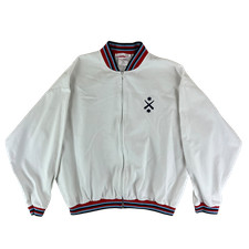 British Army Track Jacket White PTI Tri Services Retro Tricolour Medium 170/100