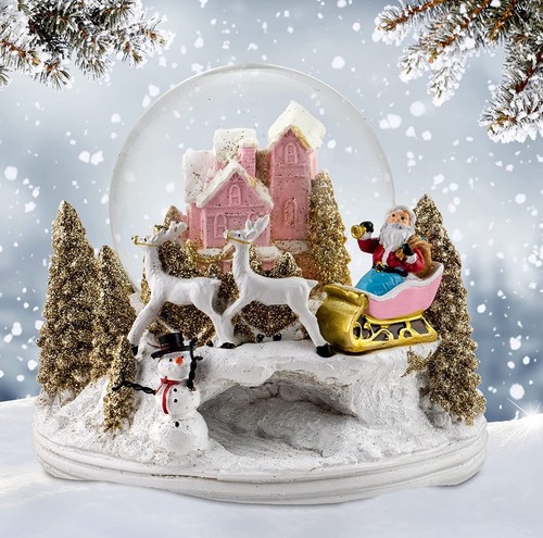 Santa reindeer pink cottage - pink,