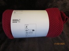 LARGE  KNIT THROW  NEW  RED  51 X 67 INCH   BED/ CHAIR  IKEA THROW
