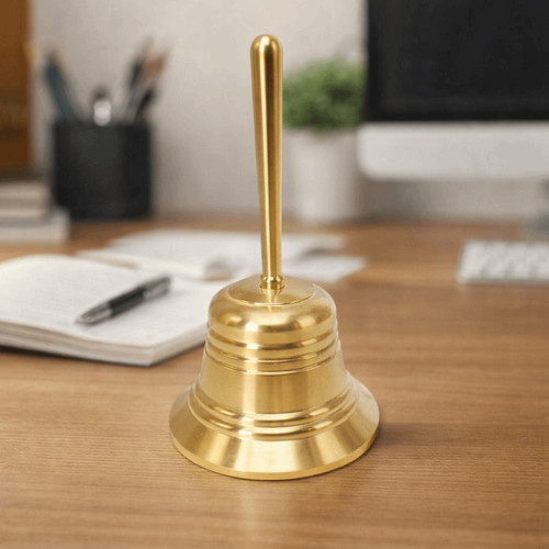 Solid brass call bell hand - call,