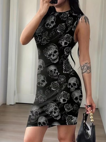 Women skull rose print - skull,