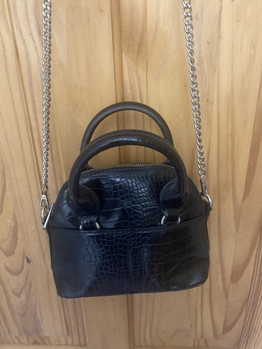 Black faux leather zara mini - leather,