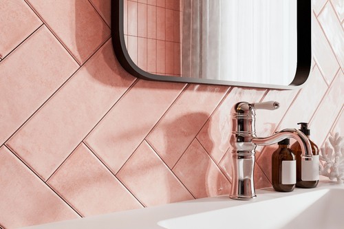 Subway brick flat pink metro - pink,