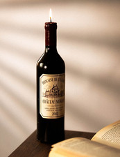 Wine Bottle Wax Candle Real