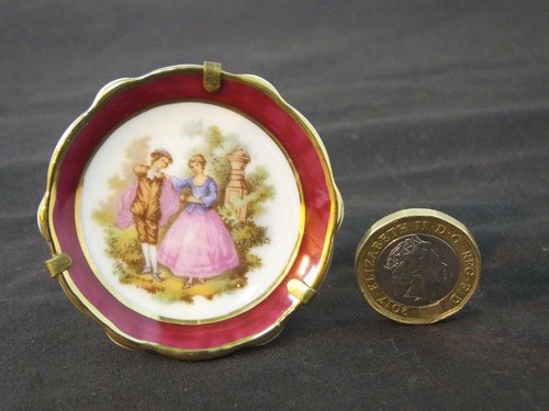 Limoges maroon miniature plate - maroon,