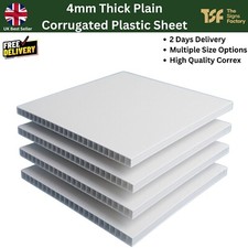 4mm White Correx Fluted Corrugated Plastic Sheet 15 SIZES TO CHOOSE
