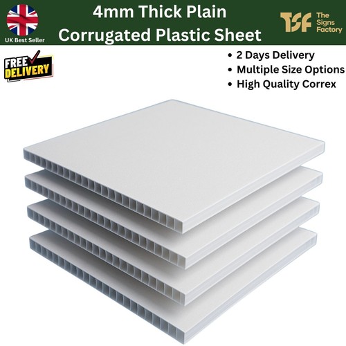 4mm white correx fluted - 4mm,