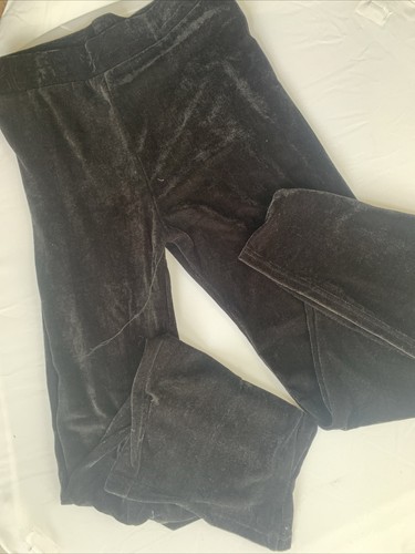 Ladies black velour flared - black,