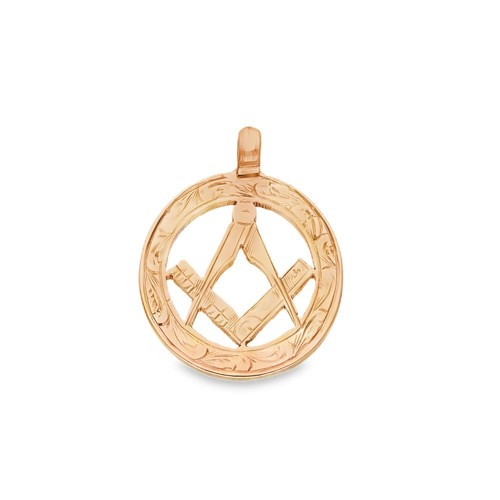 9ct yellow gold round masonic - 9ct,