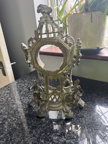 Brass clock frame rococo - clock,
