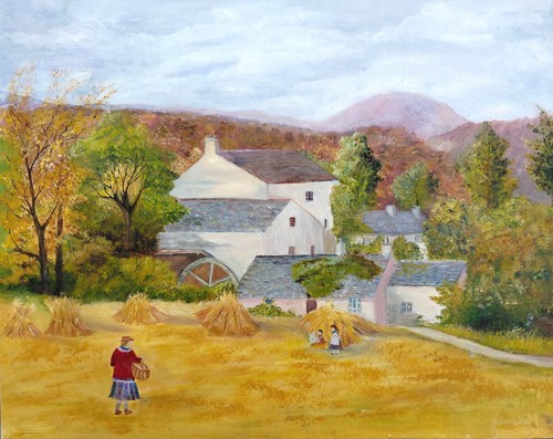 Vintage naive folk art oil - vintage,