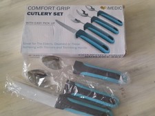 Cutlery Set with Easy Grip,  3 Piece Knife Desert Spoon & Tea Spoon