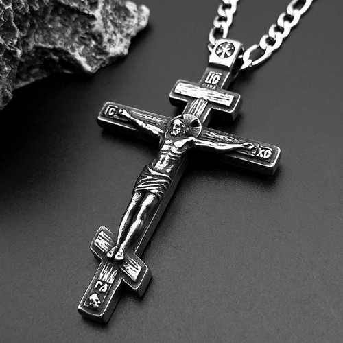 Stainless steel mens jesus - steel,