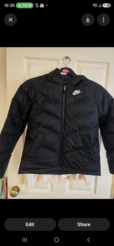 Nike kids black hooded - black, puffer