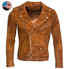 Men's Brown Suede Lambskin