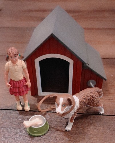 Schleich girl and - girl, dog