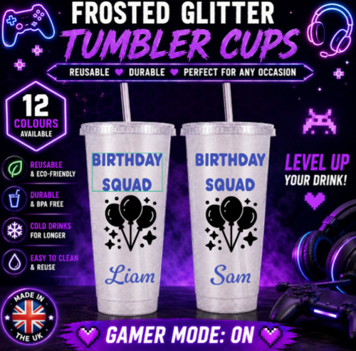 Personalised glitter reusable - personalised,