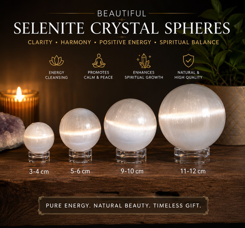 Selenite crystal sphere - sphere, ball