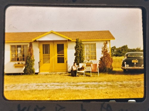 Motel cabin car kodachrome - car,