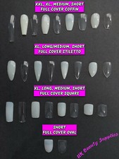 100 - 600 False Nails COFFIN SQUARE STILETTO ALMOND OVAL Acrylic Press On Nails