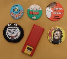 Selection of BEANO badges plus