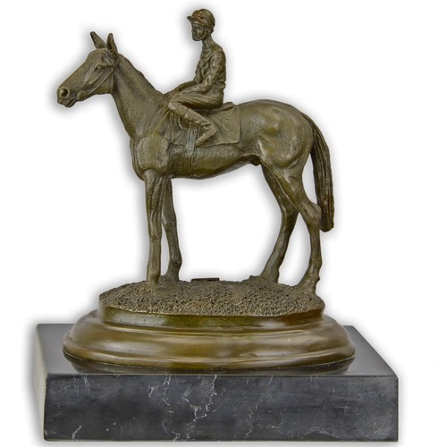 Bronze figure jockey - , on