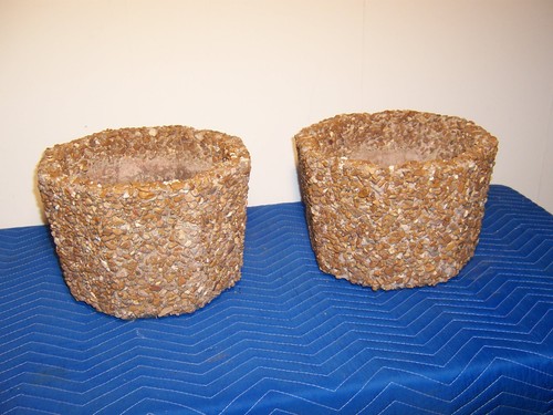 Pair vintage exposed aggregate - pair,
