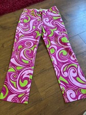 Loudmouth Golf Pants Men’s Size 32 X 30 Pink Green Swirls Print