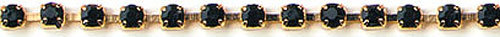 Metre black rhinestone chain - black,