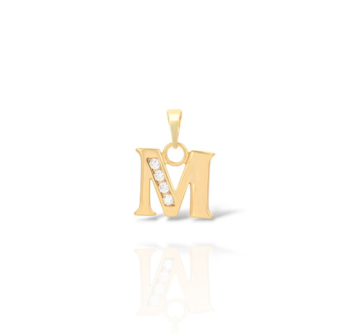 9ct gold letter pendant on - gold,
