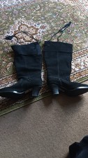 Ladies Evans Black Faux Suede