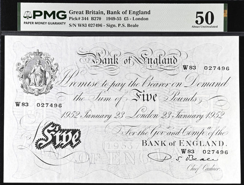White five pound note - white,