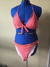 Monsoon Red Polka Dot Bikini Set Size 14 (69)
