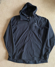 WORN ONCE ARCTERYX GAMMA SL ANORAK HOODED 1/4 ZIP TOP BLACK  XL