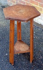 Antique Liberty oak table Arts & Crafts circa 1900 pierced plant stand lamp side