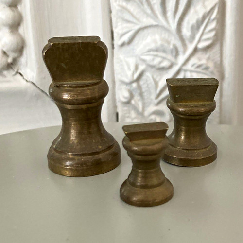 Vintage set small brass - 3,