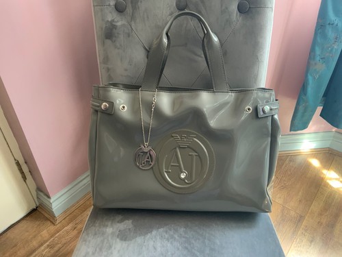 Armani jeans large grey - armani, patent