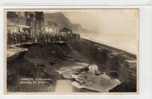 Sidmouth esplanade damaged - damaged, by