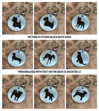 DOG BREED KEYRING KEYCHAIN FOB TAG MEMORIAL TRIBUTE STEEL PERSONALISED GIFT 2