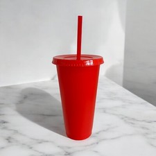Red 24oz Cold Cup With Lid &