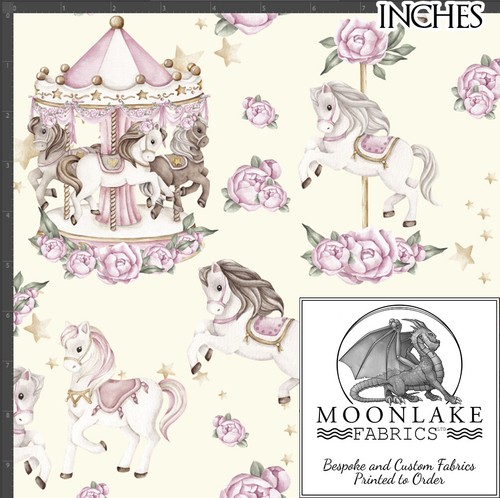 Carousel and roses pinks - carousel,