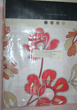 SINGLE  BED  SIZE  MODERN  RED  FLORAL  DUVET  COVER  AND  PILLOWCASE  SET