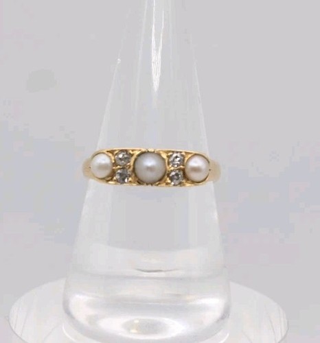 Victorian diamond pearl ring - victorian,